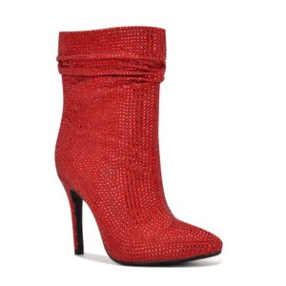 Nine West Red Dazzle Dress Booties - Picture 2 of 5